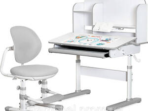 Комплект мебели (стол + стульчик + полка + лампа) Mealux Nemo XL Grey (арт. BD-39 G)