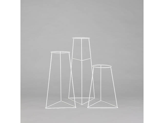 Комплект металлических подставок для цветов и вазонов Adore Décor Скандинавские 3 шт Белый - Фото NaN