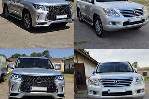 Комплект міні-рестайлінгу з моделі 2008-2015 на TRD Sport (бампер, фари) для Lexus LX570/450d