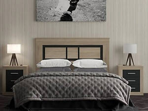 Комплект модульный в спальню Гербор Сара Дуб сонома + Антрацит (GRB-1231)