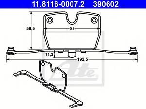 Комплект монтажний колодок ATE 11811600072 на BMW 5 (F10, F18)