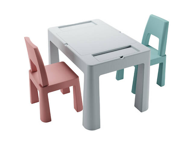 Комплект Multifun Teggi 1+2 (столик та кріселка) сірий/рожевий/бірюзовий TI-011-174 TEGA - Фото 1