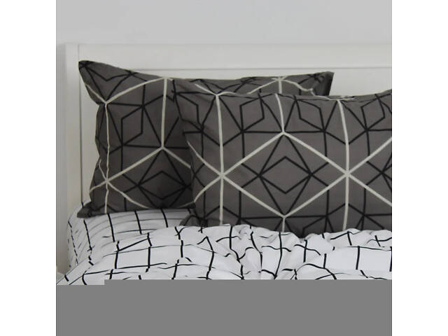 Комплект наволочек ТЕП Quadro Stars grey FR 2-04245_32273 70х70 см 2 шт серый - Фото 5