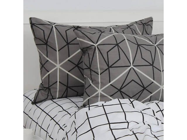 Комплект наволочек ТЕП Quadro Stars grey FR 2-04245_32273 70х70 см 2 шт серый - Фото 6