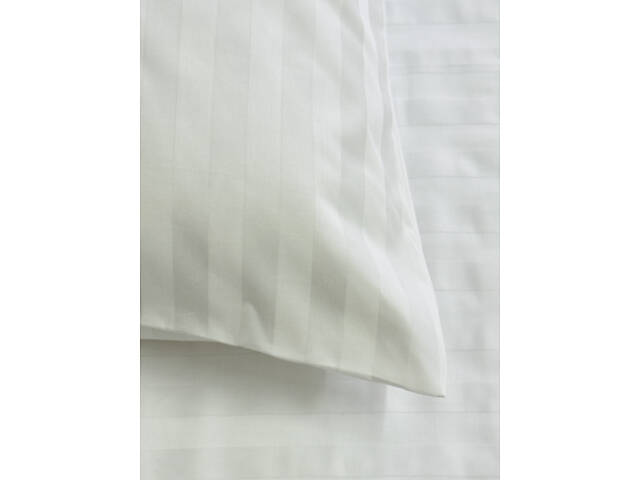 Комплект наволочек Ecotton 50х70 см из страйп-сатина 2 шт. белый в полоску 2х2 гостиничный стандарт. - Фото 3