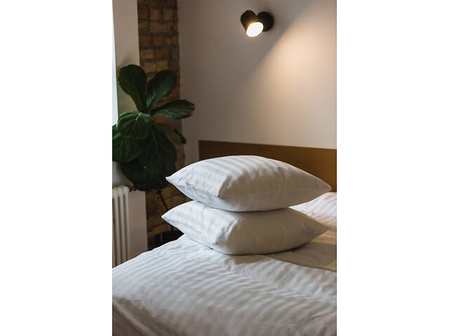 Комплект наволочек Ecotton 70х70 см из страйп-сатина 2 шт. гостиничный белый в полоску 2х2. - Фото 5