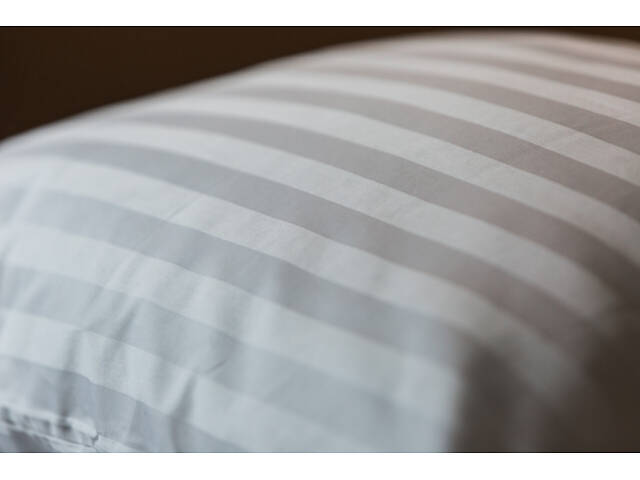 Комплект наволочек Ecotton 70х70 см из страйп-сатина 2 шт. гостиничный белый в полоску 2х2. - Фото 2