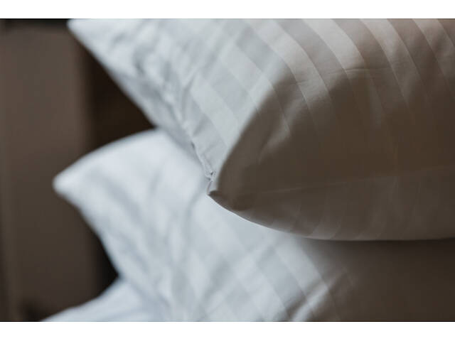 Комплект наволочек Ecotton 70х70 см из страйп-сатина 2 шт. гостиничный белый в полоску 2х2. - Фото 3