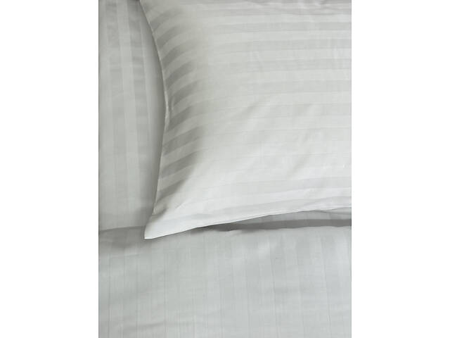 Комплект наволочек Ecotton 70х70 см из страйп-сатина 2 шт. гостиничный белый в полоску 2х2. - Фото 7