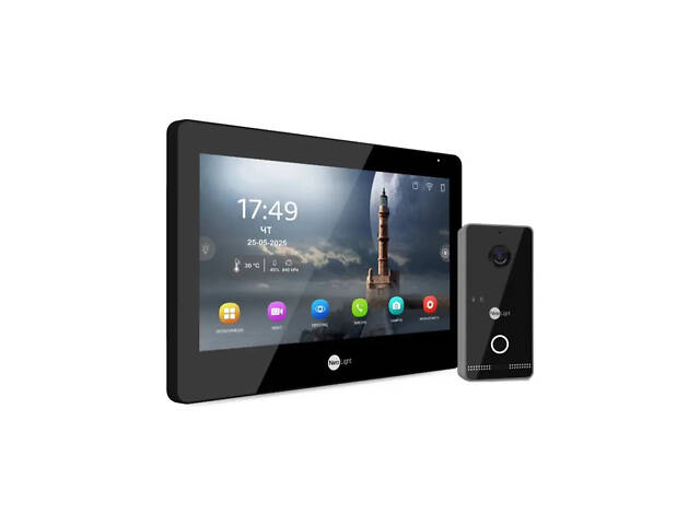 Комплект Neolight ALPHA Hybrid IPWO KIT B/Black: гибридный видеодомофон 8' с Wi-Fi и 2 Мп IP видеопанель с - Фото 1