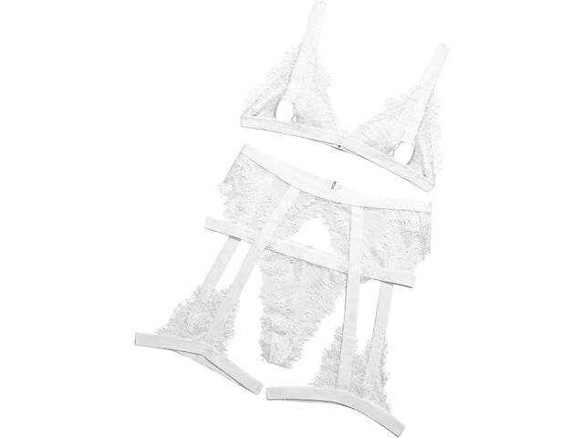 Комплект нижньої білизни We Love з поясом зі стріпами 3XL Білий (3XL_white_DLSC727) - Фото 2