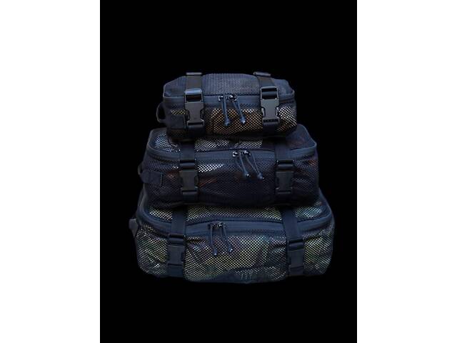 Комплект органайзеров (S /M/ L) Сеть Black, Cordura Black 500 D,PU Черный - Фото 1