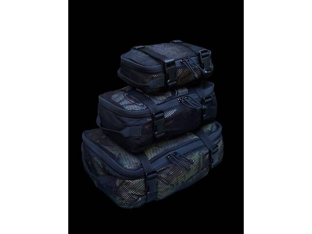 Комплект органайзеров (S /M/ L) Сеть Black, Cordura Black 500 D,PU Черный - Фото 2