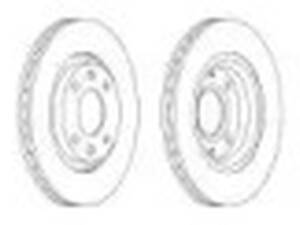 Комплект передніх гальмівних дисків (2 шт) на 2008, 206, 207, 208, 301, 307, Berlingo, C-Eelysee, C2, C3, C3 Aircross,...