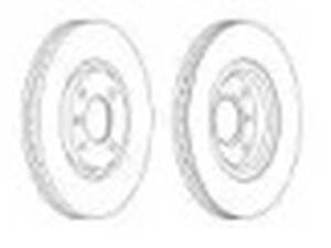 Комплект передніх гальмівних дисків (2 шт) на 2008, 206, 207, 3008, 307, 308, 5008, Berlingo, C3, C3 Aircross, C3 Pica...