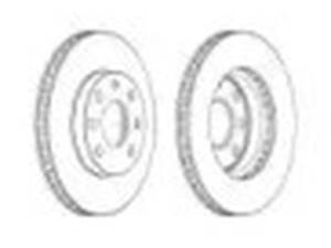 Комплект передніх гальмівних дисків (2 шт) на Astra F, Lanos, Lanos/Sens, Nexia