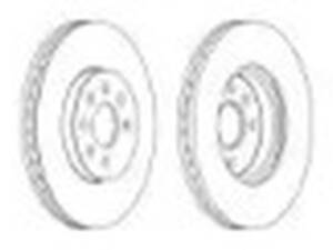Комплект передних тормозных дисков (2 шт) на Astra H, Combo C, Meriva