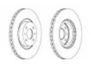 Комплект передніх гальмівних дисків (2 шт) на Bravo, Delta, Doblo, Fiorino, Idea, Linea, Musa