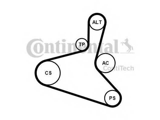 Комплект поликлиновый (ремень+ролики) CONTITECH 6DPK1195K2 на VW SHARAN (7M8, 7M9, 7M6)