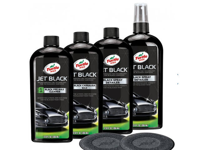 Комплект полиролей для возвращения идеального блеска черным автомобилям Turtle Wax Black Box