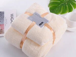 Комплект полотенец Коралловый бархат 6 шт., молочний