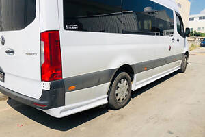 Комплект порогів (під фарбування) L3 - Long (під тюнінг бампер) для Mercedes Sprinter W907/W910 2018-2024 рр