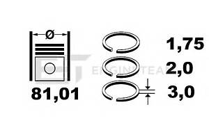 Комплект поршневых колец для моделей: AUDI (A3, A6,A3,A4,A4,A6), FORD (SCORPIO,SCORPIO,SCORPIO), MITSUBISHI (LANCER,LA