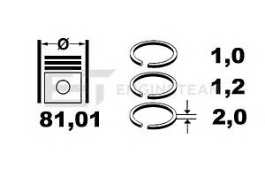 Комплект поршневых колец для моделей: AUDI (A4, A3,A4,A4,A4,A3,A3,A4,A4,A3), SEAT (TOLEDO,LEON,ALTEA,TOLEDO,LEON,ALTEA