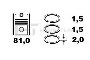 Комплект поршневых колец для моделей: AUDI (A4, A6,A6,A4,A4,A4,A4)