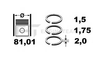 Комплект поршневых колец для моделей: AUDI (A4, A6,CABRIOLET,A3,A6,A6,A6,A4,TT,TT), SEAT (ALHAMBRA,TOLEDO,CORDOBA,LEON