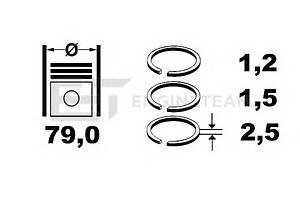 Комплект поршневых колец для моделей: CHEVROLET (CORSA), OPEL (CORSA,ASTRA,ASTRA,VECTRA,VECTRA,VECTRA,ASTRA,ASTRA,AST