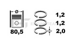 Комплект поршневых колец для моделей: CHEVROLET (ZAFIRA, VIVA,NIVA), OPEL (VECTRA,VECTRA,VECTRA,ASTRA,ASTRA,ASTRA,ZAFI