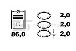 Комплект поршневих кілець для моделей: CITROËN (JUMPER, JUMPER, JUMPER), FIAT (DUCATO, DUCATO, DUCATO), FORD (MONDEO, MONDE