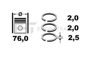 Комплект поршневых колец для моделей: DACIA (LOGAN, LOGAN,SANDERO,LOGAN,LOGAN,DUSTER), NISSAN (ALMERA,ALMERA,MICRA,KUB