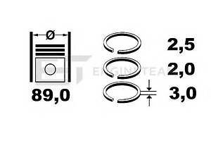 Комплект поршневых колец для моделей: DAEWOO (MUSSO), MERCEDES-BENZ (T1,C-CLASS,SPRINTER,E-CLASS,VITO,C-CLASS,E-CLASS