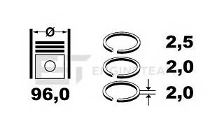 Комплект поршневых колец для моделей: NISSAN (TERRANO, PATROL,PICK,INTERSTAR,INTERSTAR,CABSTAR,INTERSTAR,ELGRAND,PATRO