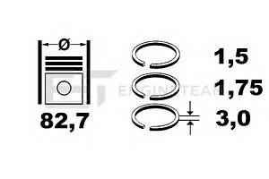 Комплект поршневых колец для моделей: RENAULT (CLIO, LAGUNA,LAGUNA,ESPACE), VOLVO (140,460,140,440)