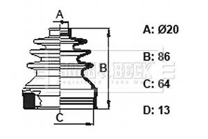 Комплект пилозахисний, приводний вал Borg & Beck BCB6157