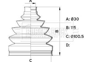 Комплект пылезащитный, приводной вал Borg & Beck BCB6345
