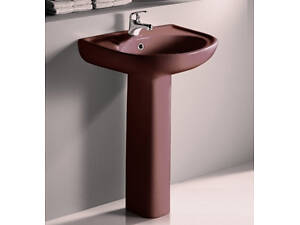 Комплект раковина + ніжка RAK Ceramics Cynthia Wash Basin (57 см) Бордовий