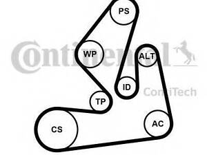 Комплект ременя генератора Opel Vivaro 2.0CDTI 06-Renault Master 2.3dCi 10- (7PK1973) RENAULT 7701476645 на OPEL MOVANO