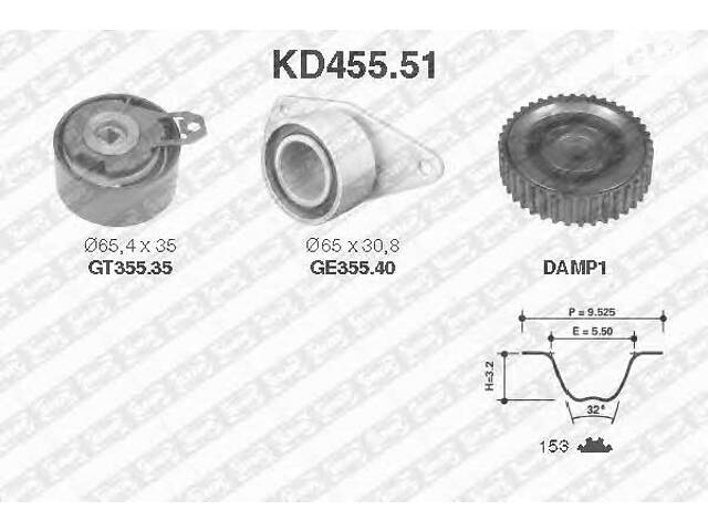 Комплект ремня ГРМ KD455.51