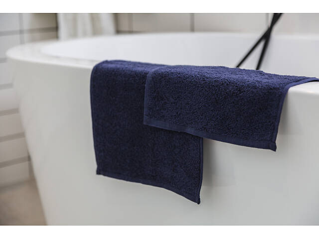 Комплект полотенец Ecotton 30х50 см махровые 6 шт. салфетки для рук 380 г/м² синий Dark Blue. - Фото 1
