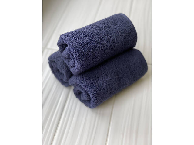 Комплект полотенец Ecotton 30х50 см махровые 6 шт. салфетки для рук 380 г/м² синий Dark Blue. - Фото 3