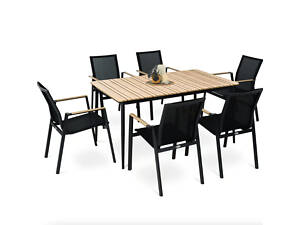 Комплект садових меблів Di Volio Brivio 6+1 чорний/бежевий