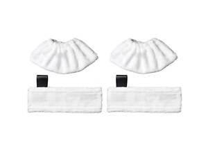 Комплект салфеток (тряпка) для пола и чехлы на насадку пароочистителя Karcher EasyFix SC2 SC3 SC4 SC5 (4 шт.)