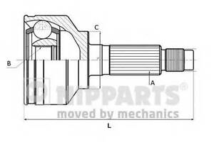 Комплект шарнірів, приводний вал NIPPARTS J2822010 на TOYOTA COROLLA FX Наклонная задняя часть (E8B)