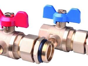 Комплект шаровых кранов Danfoss FHF-BV для подключения коллекторов, 2шт