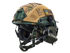 Комплект шлем FAST Team Wendy Helmet NIJ IIIA/наушники Earmor M32H MOD3/кавер XL Мультикам
