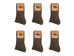 Комплект темно-зелених хакі шкарпеток 6 пар з натуральної овечої вовни «Nebat»
